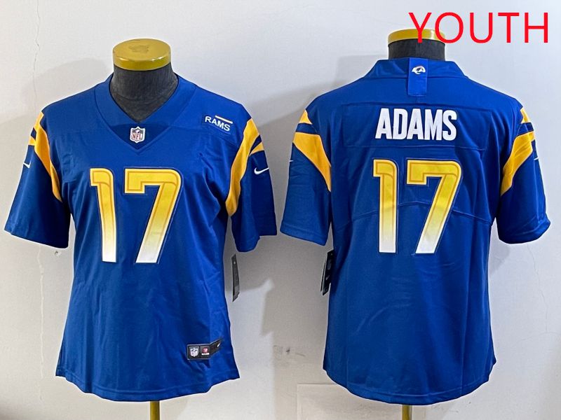 Youth Los Angeles Rams #17 Adams Blue Second generation 2025 Nike Limited NFL Jersey style 1->youth nfl jersey->Youth Jersey